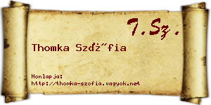 Thomka Szófia névjegykártya